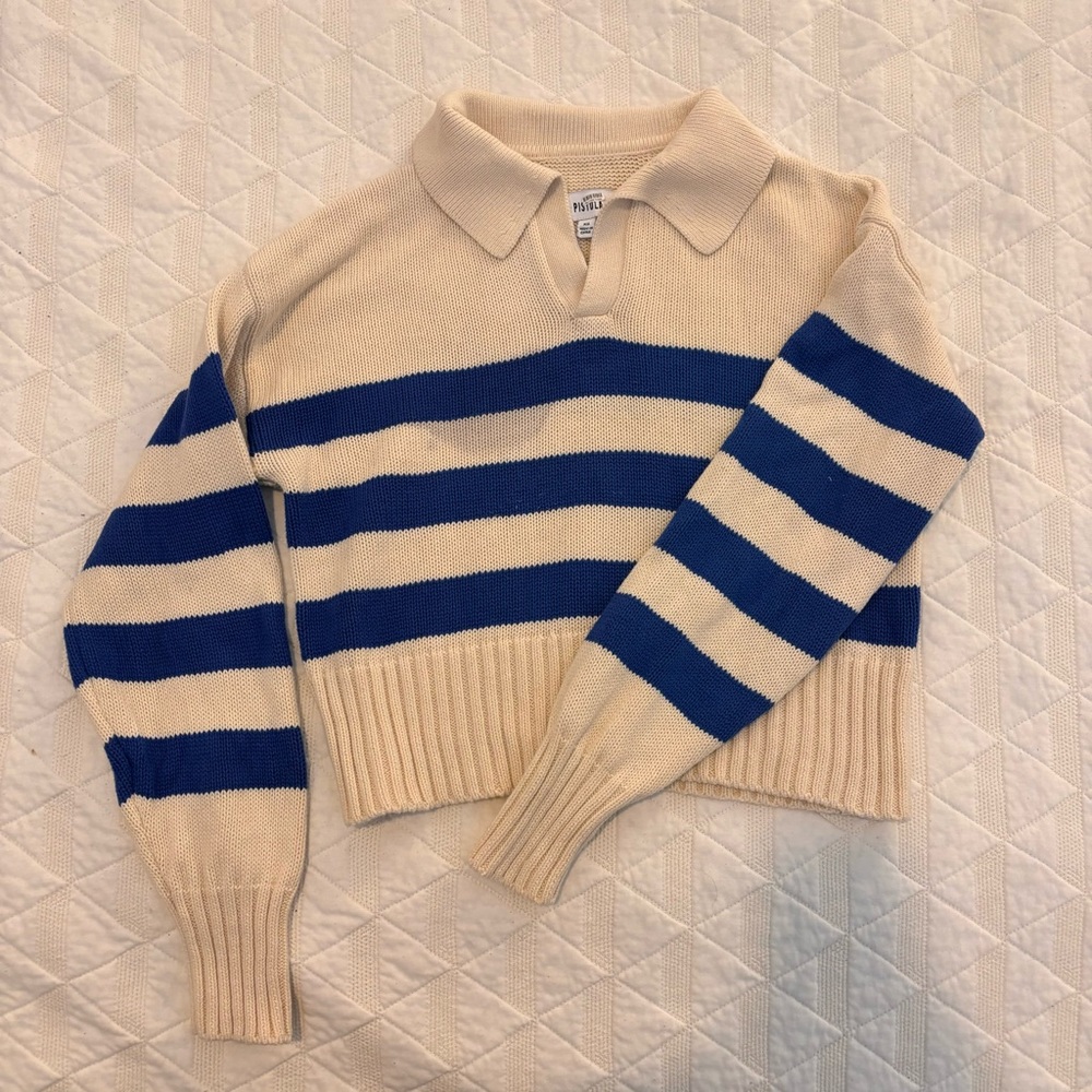 Pistola Cropped Collared Sweater - XS